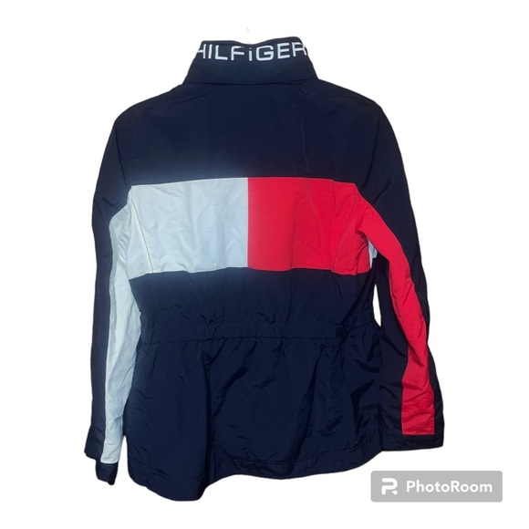Tommy Hilfiger Women’s Jacket Medium Blue Red White Zips Pockets Tommy Logo - Picture 9 of 9